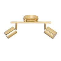 Wand / plafondlamp Vico - D10 x H17 cm - metaal - goud - 2 lichtbronnen