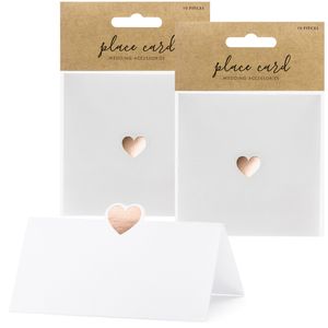 Naamkaartjes/plaatskaartjes Lief - Bruiloft - rosegoud/wit - 20x stuks - 10 x 5 cm