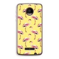 Flamingo's geel: Motorola Moto Z Force Transparant Hoesje