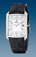 Festina horlogeband F6748-4 / F6748-6 Leder Zwart + zwart stiksel