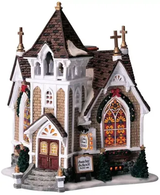 Lemax little river church verlichte kerk Harvest Crossing 2004