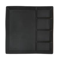 Gourmet / fonduebord met vakjes zwart mat