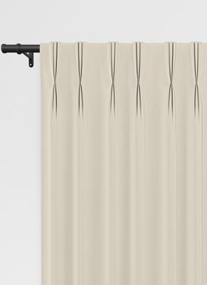 Niue gordijn - Beige met Driedubbele plooi