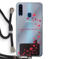 Kusjes: Samsung Galaxy A20s Transparant Hoesje met koord
