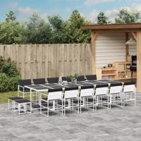 17-delige Tuinset met kussens textileen wit