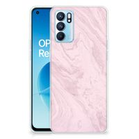 OPPO Reno 6 5G TPU Siliconen Hoesje Marble Pink - Origineel Cadeau Vriendin - thumbnail