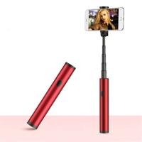 Mini Wireless Bluetooth Phone Selfie Stick Aluminum Handheld Selfie Stick Travel Artifact(Red)