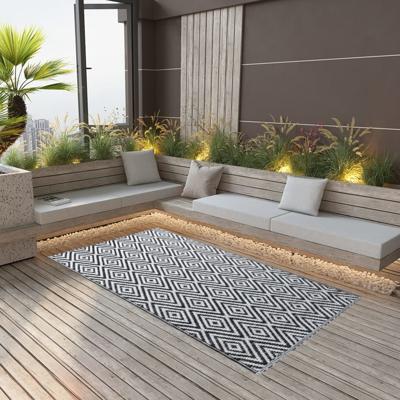 VidaXL Buitenkleed arakil 190x290 cm pp wit en zwart