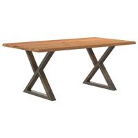 Eettafel met natuurlijke rand 180x100x74cm eikenhout lichtbruin Eettafel met natuurlijke rand 180x100x74cm eikenhout lichtbruin