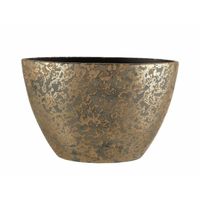 Mica Decorations Bloempot - goudkleurig - ovale schaal - 40 x 26 cm - Plantenpotten