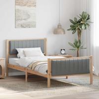 Bedframe Bruin en lichtgrijs 100 x 200 cm Massief grenenhout