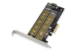 Digitus DS-33172 2 + 1 poorten M.2-controller PCIe x4 Geschikt voor: M.2 SATA SSD, M.2 PCIe NVMe SSD Incl. Low-Profile slotplaat