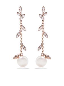 TASAKI boucles d'oreilles Kugel en or rose 18ct ornées de diamants