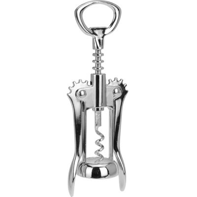 Zilveren wijnflesopener/kurkentrekker 20 cm