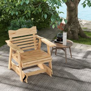 Houten Schommelstoel voor Buiten Veranda Schommelstoel met Hoge Rugleuning Patio Latten Schommelstoel voor Achtertuin