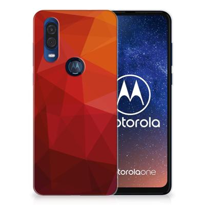 TPU Hoesje voor Motorola One Vision Polygon Red TPU Hoesje voor Motorola One Vision Polygon Red