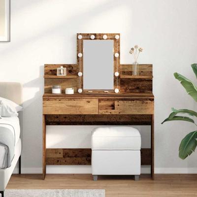Kaptafel met lade Oud Hout 100 x 40 x 130 cm Bewerkt hout