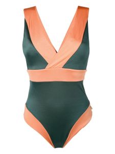 Brigitte maillot de bain à col v - Vert