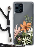 Floral bouquet: Oppo Find X3 Transparant Hoesje met koord