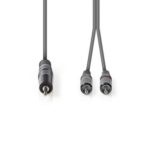 Nedis COTH22200GY15 audio kabel 1,5 m 3.5mm 2 x RCA Grijs