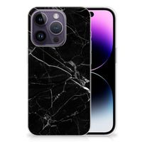 Apple iPhone 14 Pro TPU Siliconen Hoesje Marmer Zwart - Origineel Cadeau Vader