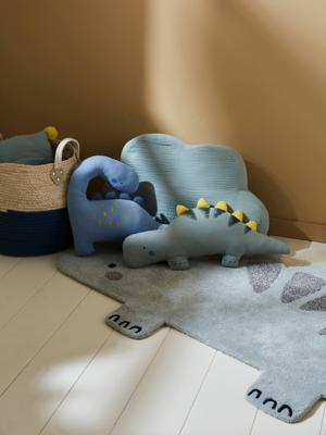 Set van 2 kussens KLEINE DINO blauw / kaki