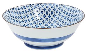 Blauw/Witte Kom - Mixed Bowls - 900ml - 19 x 7.5cm