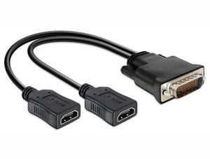 DeLOCK 65280 video kabel adapter 0,25 m DMS 2 x HDMI Zwart