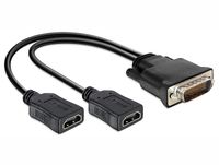 DeLOCK 65280 video kabel adapter 0,25 m DMS-59 2 x HDMI Zwart - thumbnail