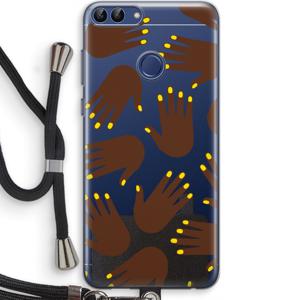 Hands dark: Huawei P Smart (2018) Transparant Hoesje met koord