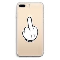 Middle finger black: iPhone 7 Plus Transparant Hoesje