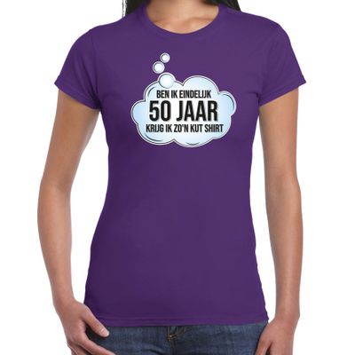 Verjaardag cadeau t-shirt voor dames - 50 jaar/Sarah - paars - kut shirt Verjaardag cadeau t-shirt voor dames - 50 jaar/Sarah - paars - kut shirt