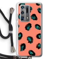 Pink Cheetah: Huawei P40 Pro Plus Transparant Hoesje met koord