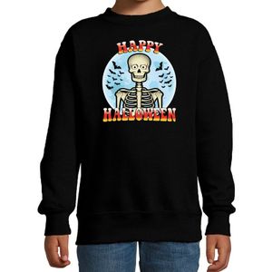 Happy Halloween skelet verkleed sweater zwart voor kinderen