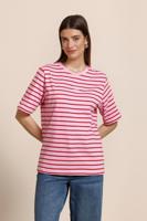 Studio Anneloes Stripe Studio Floor T-shirt 13689 T-shirt Korte Mouw 4044 Ruby Red/ Pop Pink