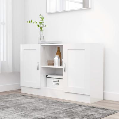 Dressoir 120x30,5x70 cm spaanplaat hoogglans wit
