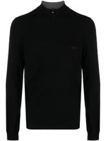 BOSS logo-embroidered virgin wool jumper - Noir - thumbnail