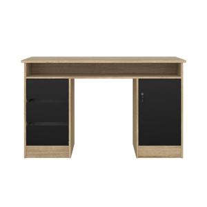 FunctionPlus bureau met slot 1 deur 3 laden eik decor zwart.