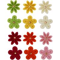 Creativ Company Bloemen van vilt met strassteen, d 30 mm, dikte 2,5 mm, 120 stuk/ 1 doos