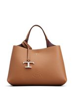 Tod's sac cabas en cuir à logo imprimé - Marron