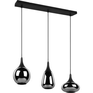 LED Hanglamp - Hangverlichting - Trion Artina - 3 Lichtpunten - E14 Fitting - Rechthoek - Mat Zwart - Metaal