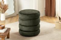 Ronde poef VOGUE 50cm groen fluwelen poef met opbergruimte - 46695