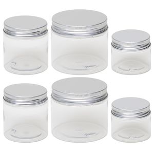 Set van 9x stuks kleine kunststof weckpotjes/inmaakpotjes 50/100/150 ml met schroefdeksel