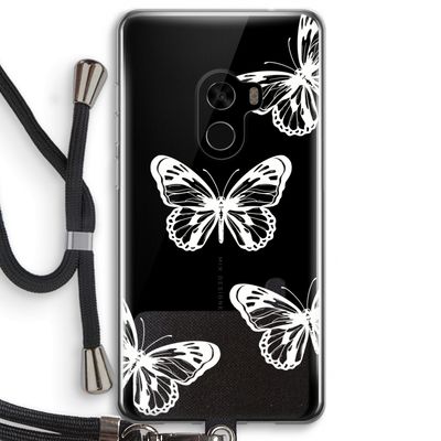 White butterfly: Xiaomi Mi Mix 2 Transparant Hoesje met koord