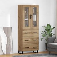Hoge kast met lade 2 pcs Artisan Eiken Bewerkt hout