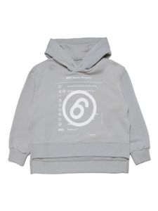 MM6 Maison Margiela Kids hoodie en coton à imprimé Numbers - Gris