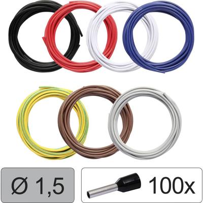 Quadrios 25CW116 Enkele ader LiFY 1.5 mm² Zwart, Rood, Wit, Blauw, Geel-groen, Bruin, Grijs 1 set(s)