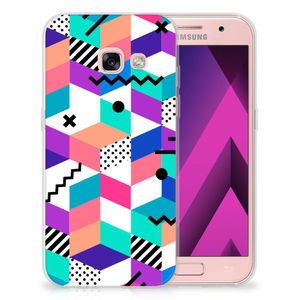 Samsung Galaxy A3 2017 TPU Hoesje Blokken Kleurrijk