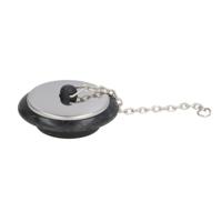 Gerimport Afvoerstop - D5.5 cm - zilver/zwart - Gootsteenstop + ketting - keukenaccessoires