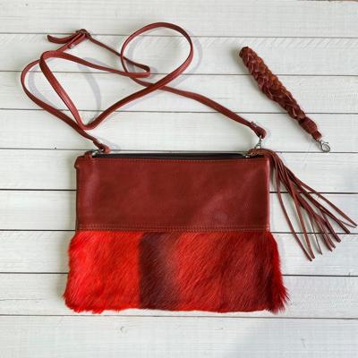 Tas Gemma 29x23cm springbok rood springbok leather top